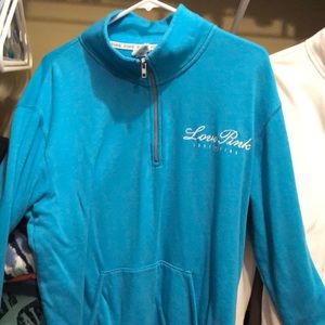 Blue PINK Victoria secret half zip pull over